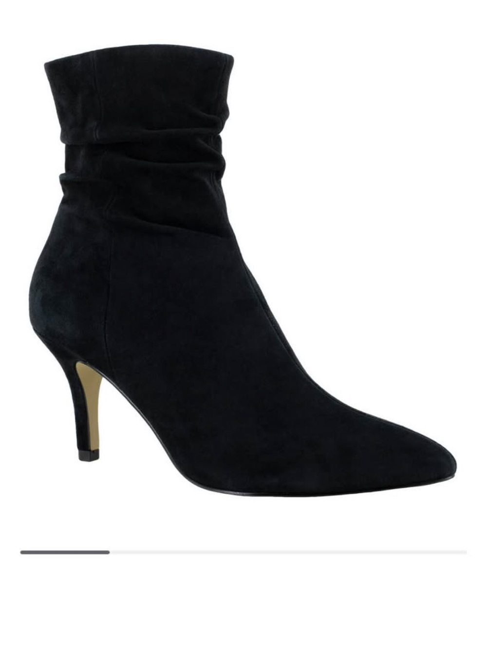 Bella Vita Black Suede Ankle Boot with Slim Heel